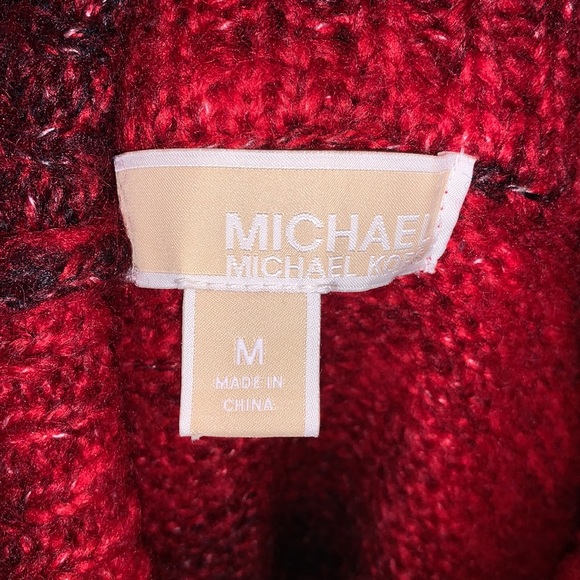 Michael Kors red striped wool blend sleeveless cowl neck sweater - Picture 7 of 8